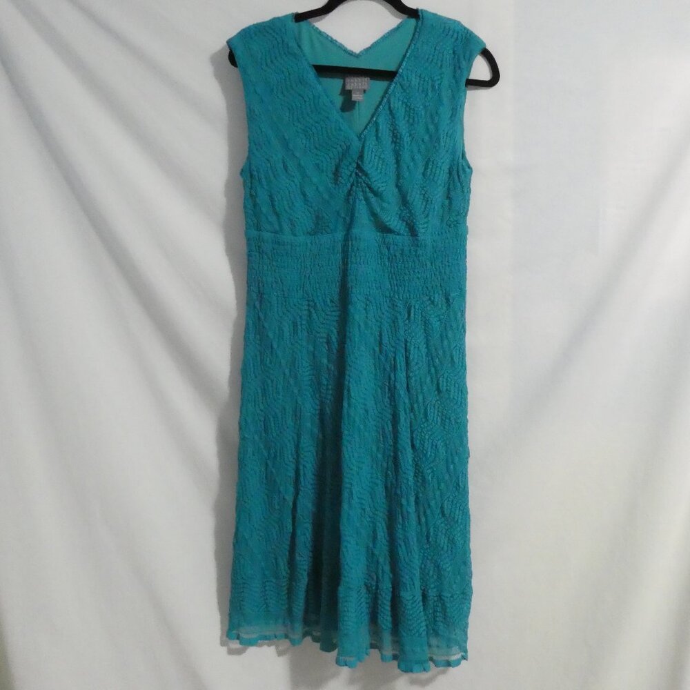 RABBIT RABBIT RABBIT DESIGNS | size 12 | Lined Short Sleeve Turquoise Dress